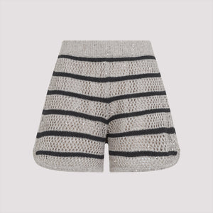 BRUNELLO CUCINELLI Men's Striped Knit Bermuda Shorts