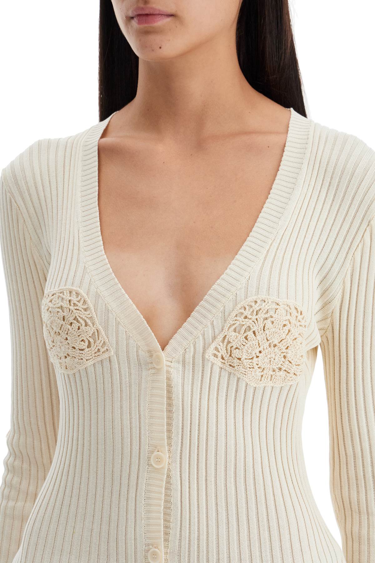 MAGDA BUTRYM Elegant Crochet Detail Cardigan