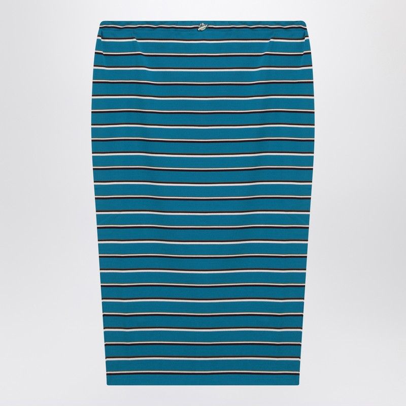 PRADA Striped Midi Skirt with Adjustable Drawstring Waist