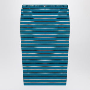 PRADA Striped Midi Skirt with Adjustable Drawstring Waist