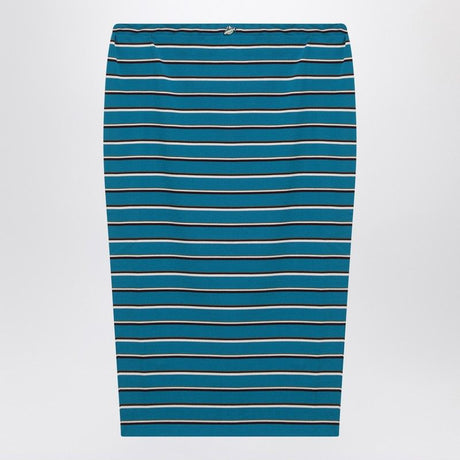 PRADA Striped Midi Skirt with Adjustable Drawstring Waist