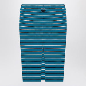 PRADA Striped Midi Skirt with Adjustable Drawstring Waist