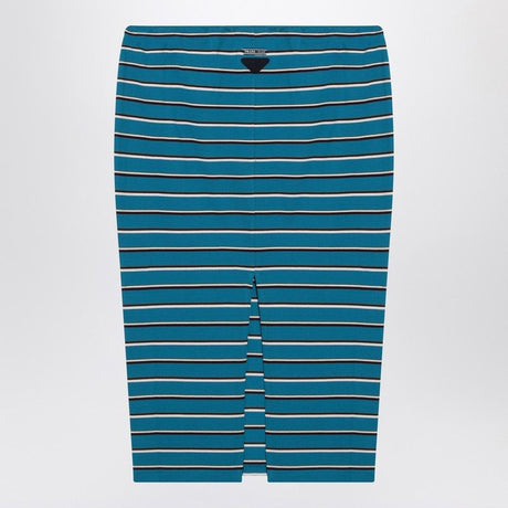 PRADA Striped Midi Skirt with Adjustable Drawstring Waist