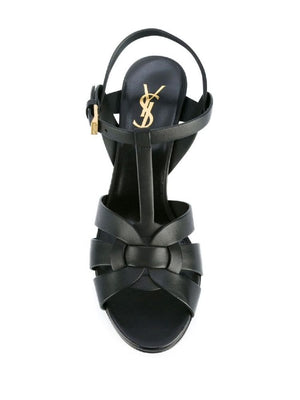 SAINT LAURENT Signature Leather Strap Sandals - 105mm Stiletto