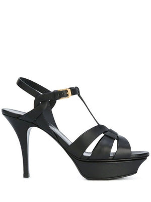 SAINT LAURENT Signature Leather Strap Sandals - 105mm Stiletto