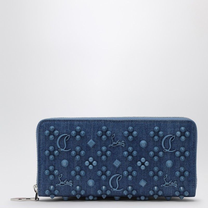 CHRISTIAN LOUBOUTIN Mini Denim Coin Purse with Spikes