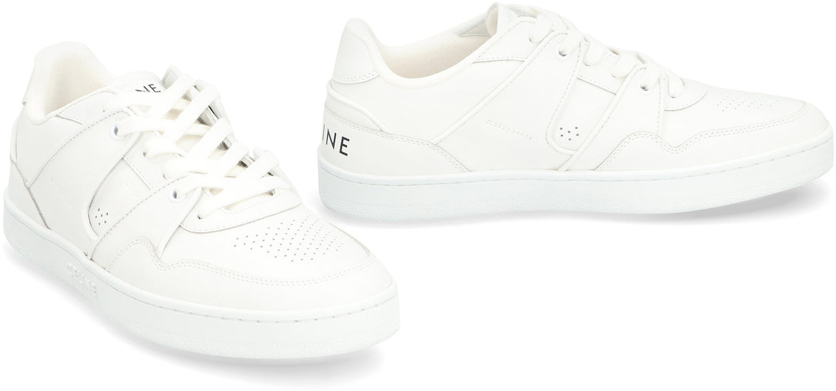 CELINE Men's Low-Top Round Toe Leather Sneakers