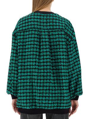 MSGM Oversized Houndstooth Tweed Jacket - Size 40