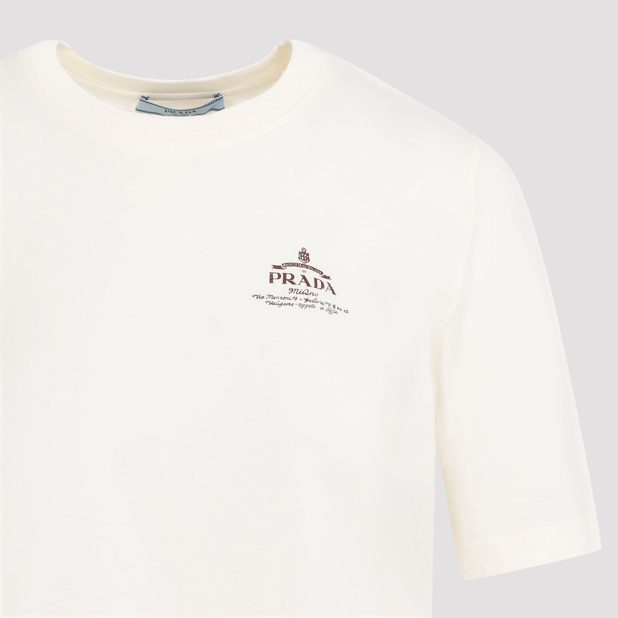 PRADA ダメージ加工ロゴコットンTシャツ（女性用）