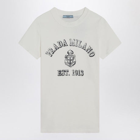 PRADA Distressed Logo Print T-Shirt for Women - SS25