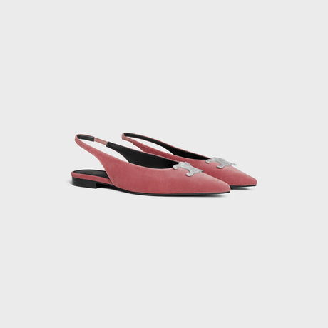 CELINE Alma Triomphe Velvet Flat Pumps