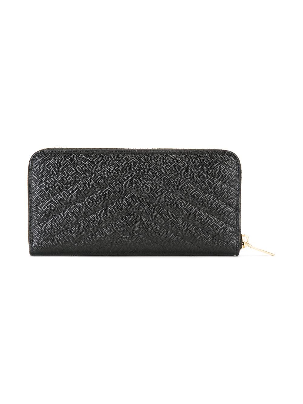 SAINT LAURENT Mini Zip Around Wallet - Luxe Leather Collection