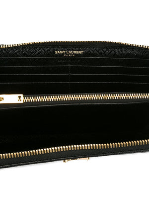 SAINT LAURENT Mini Zip Around Wallet - Luxe Leather Collection