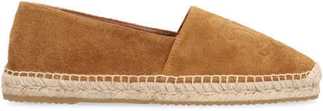 CELINE Suede Espadrilles with Front Logo Detail