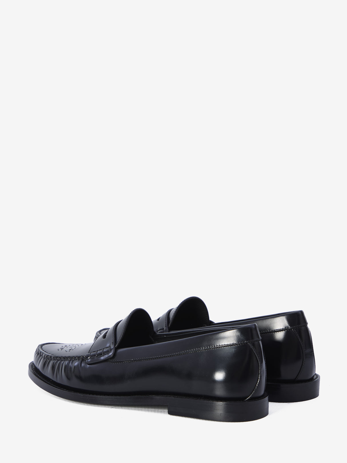 CELINE Men's Leather Loafers with Perforated Detail