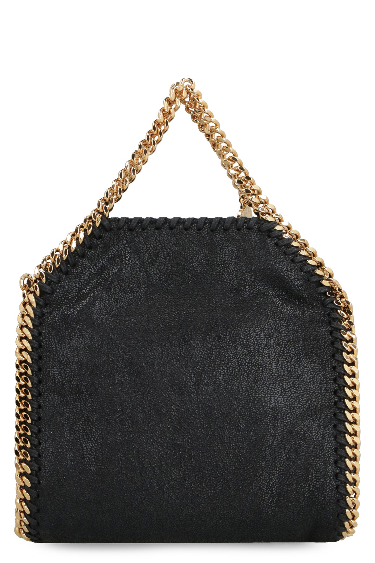 STELLA MCCARTNEY Stylish Black Handbag with Snap Button Closure and Diamond Effect Chain