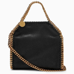 STELLA MCCARTNEY Stylish Black Handbag with Snap Button Closure and Diamond Effect Chain