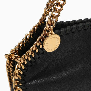 STELLA MCCARTNEY Stylish Black Handbag with Snap Button Closure and Diamond Effect Chain