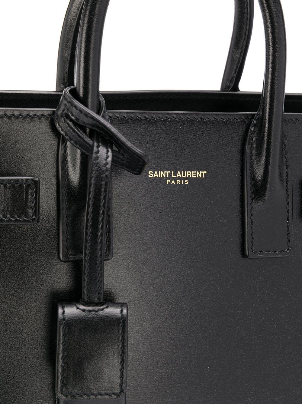 SAINT LAURENT スタイリッシュなブラックレザーのトップハンドルバッグ - SS23コレクション