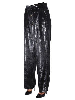 BALMAIN Elegant Velvet Lurex Wide Pants for Women