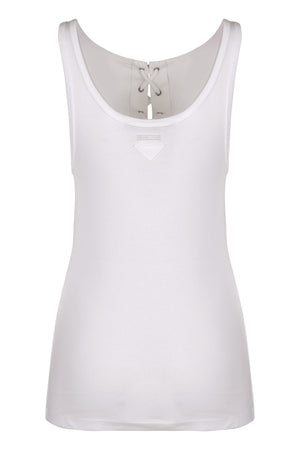 PRADA Cotton Tank Top with Adjustable Straps