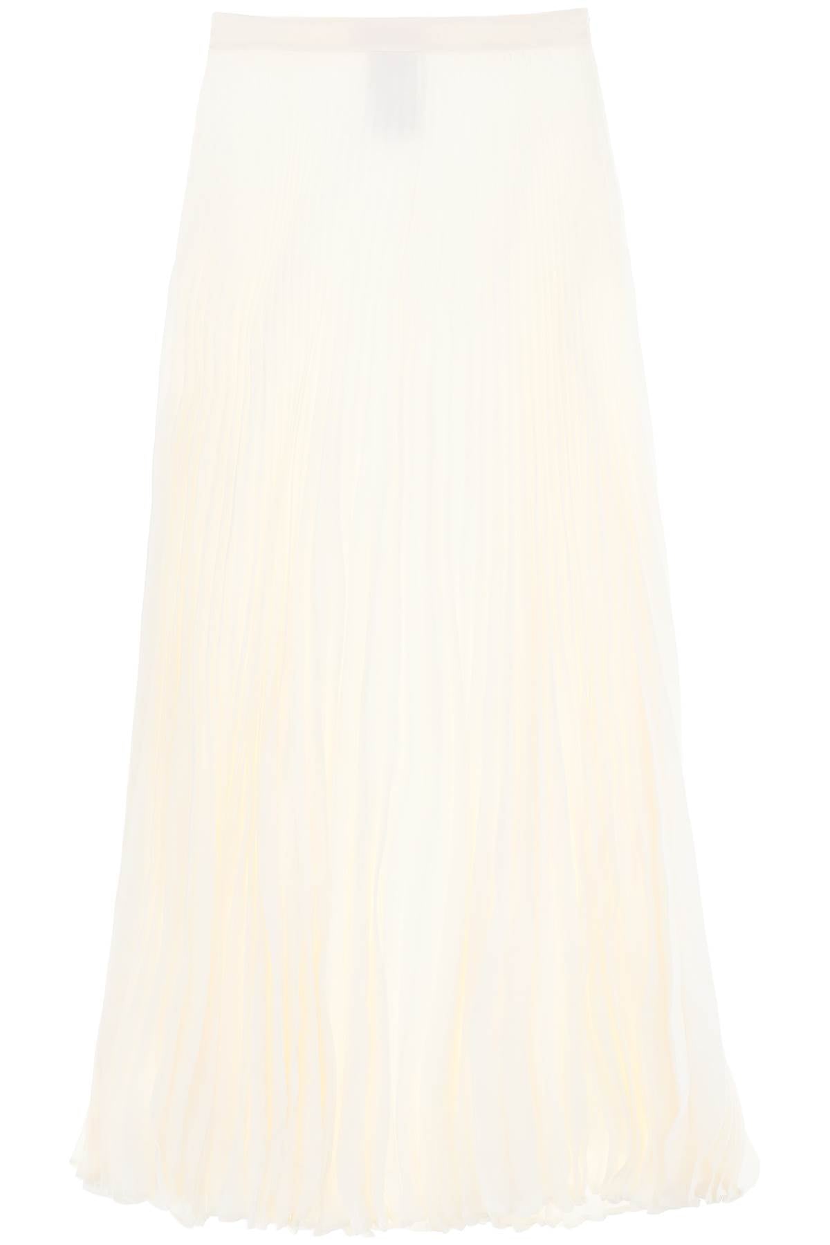 VALENTINO GARAVANI Pleated Silk Midi Skirt