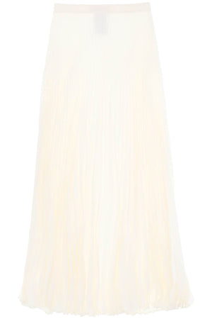 VALENTINO GARAVANI Pleated Silk Midi Skirt