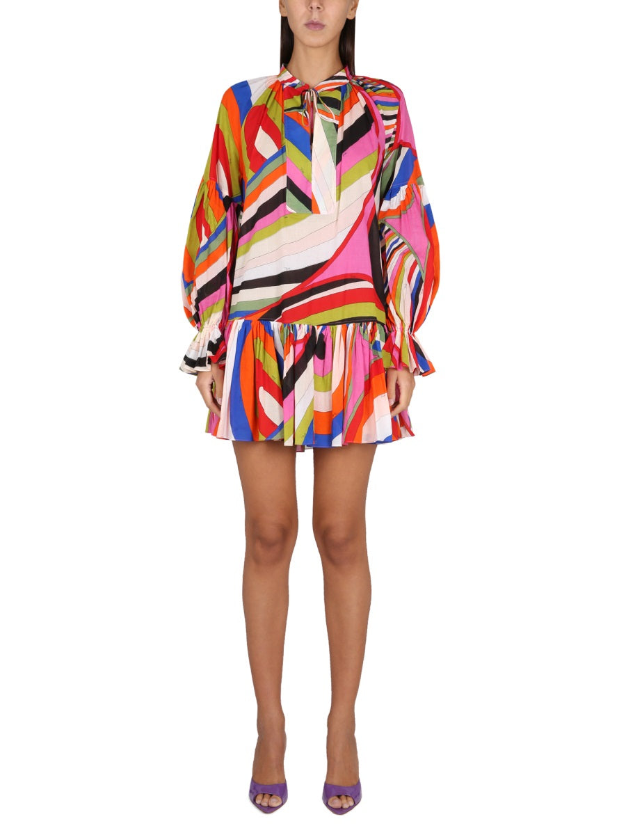 EMILIO PUCCI Stylish Adjustable Front Knot Mini Dress