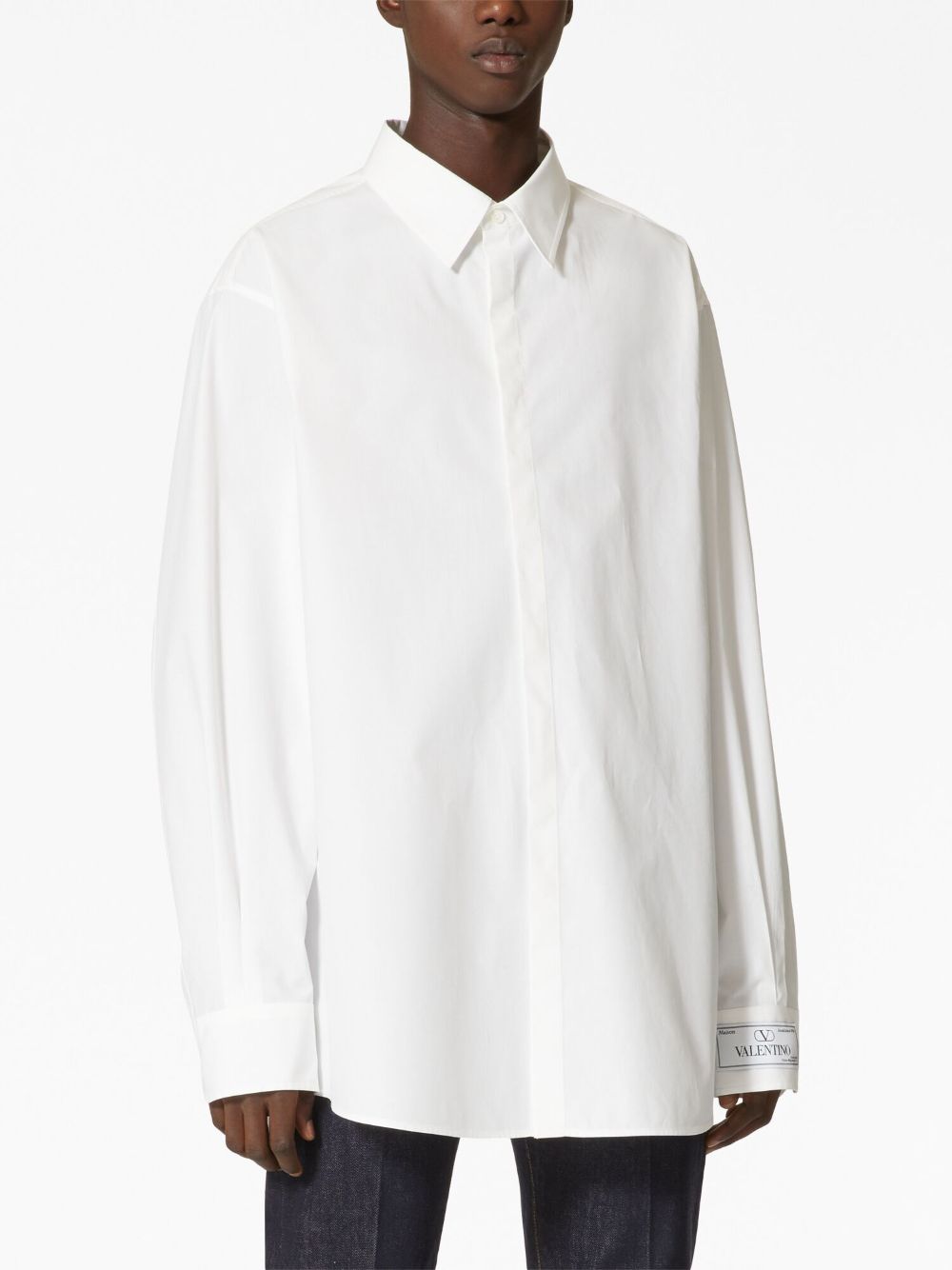 VALENTINO Men's Classic Cotton Shirt with Hidden Fastening