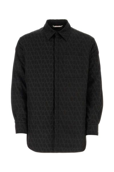 VALENTINO Mens Raffia Long-Sleeved Shirt Jacket