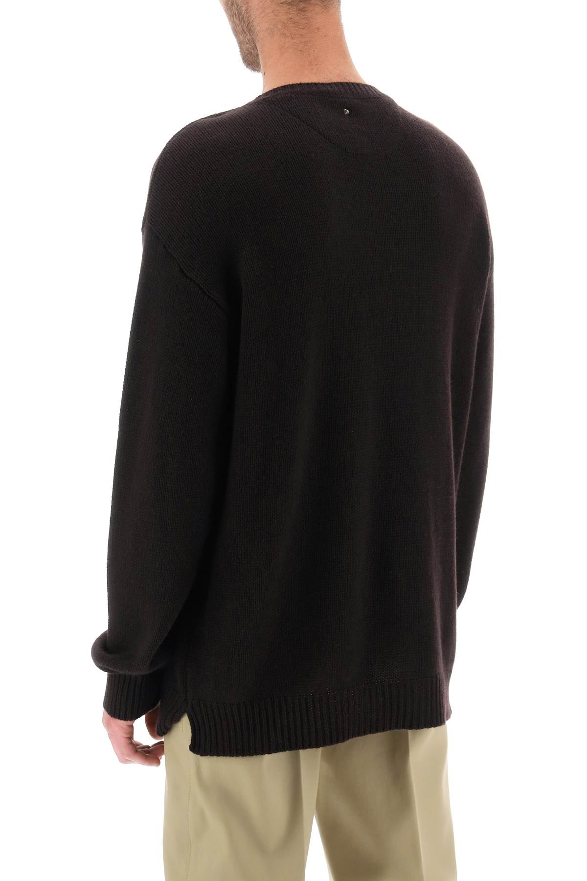 VALENTINO GARAVANI Cashmere Sweater with Iconic Stud - Oversized Fit