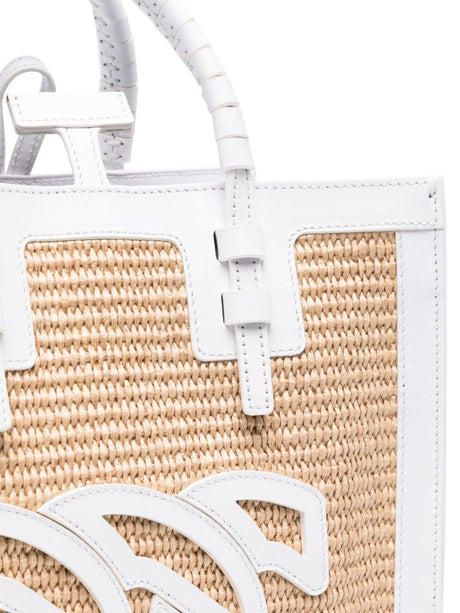 CASADEI Woven Tote Handbag with Logo Patch