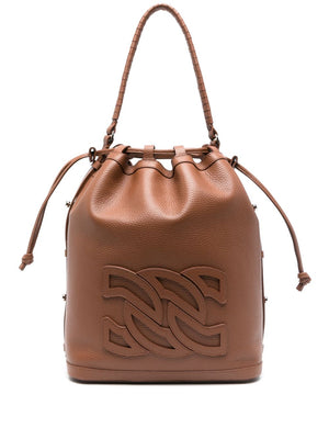 CASADEI Voyage Leather Bucket Handbag