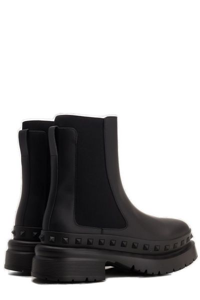 VALENTINO Rockstud M-Way Leather Chelsea Boots