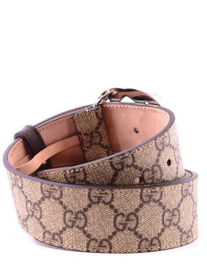 GUCCI Supreme Fabric Belt with GG Buckle - 6.5x6.5cm