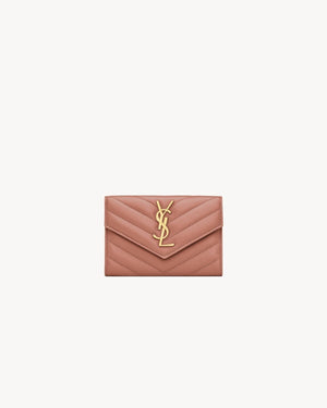 SAINT LAURENT Luxurious Small Envelope Wallet in Light Musk for Women