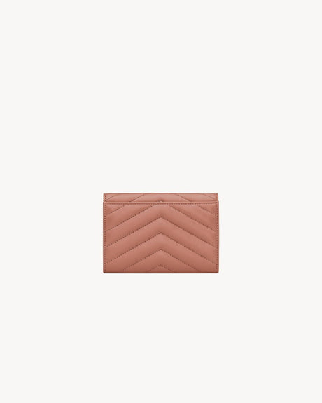 SAINT LAURENT Luxurious Small Envelope Wallet in Light Musk for Women