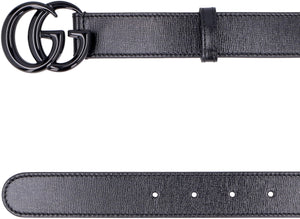 GUCCI Leather Belt with Interlocking G Buckle - Height 3 cm