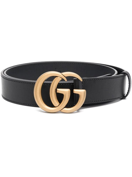 GUCCI Double G Buckle Leather Belt - 6x5 CM