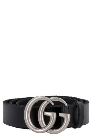 GUCCI Leather Belt with Double G Buckle - 6X4.5 CM