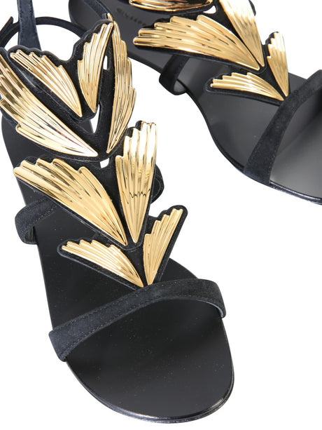 GIUSEPPE ZANOTTI Mini Suede Double Strap Sandals