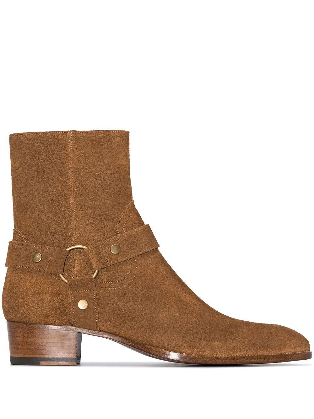 SAINT LAURENT Men's Wyatt 40 Calfskin Harness Boots for FW24