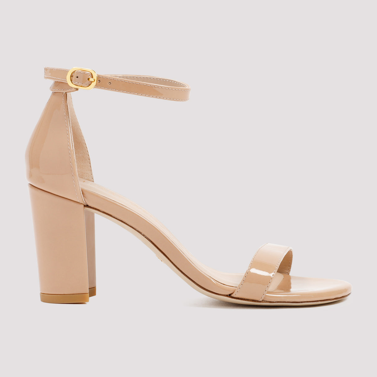 STUART WEITZMAN Nearly Nudes Mini Patent Leather Sandals