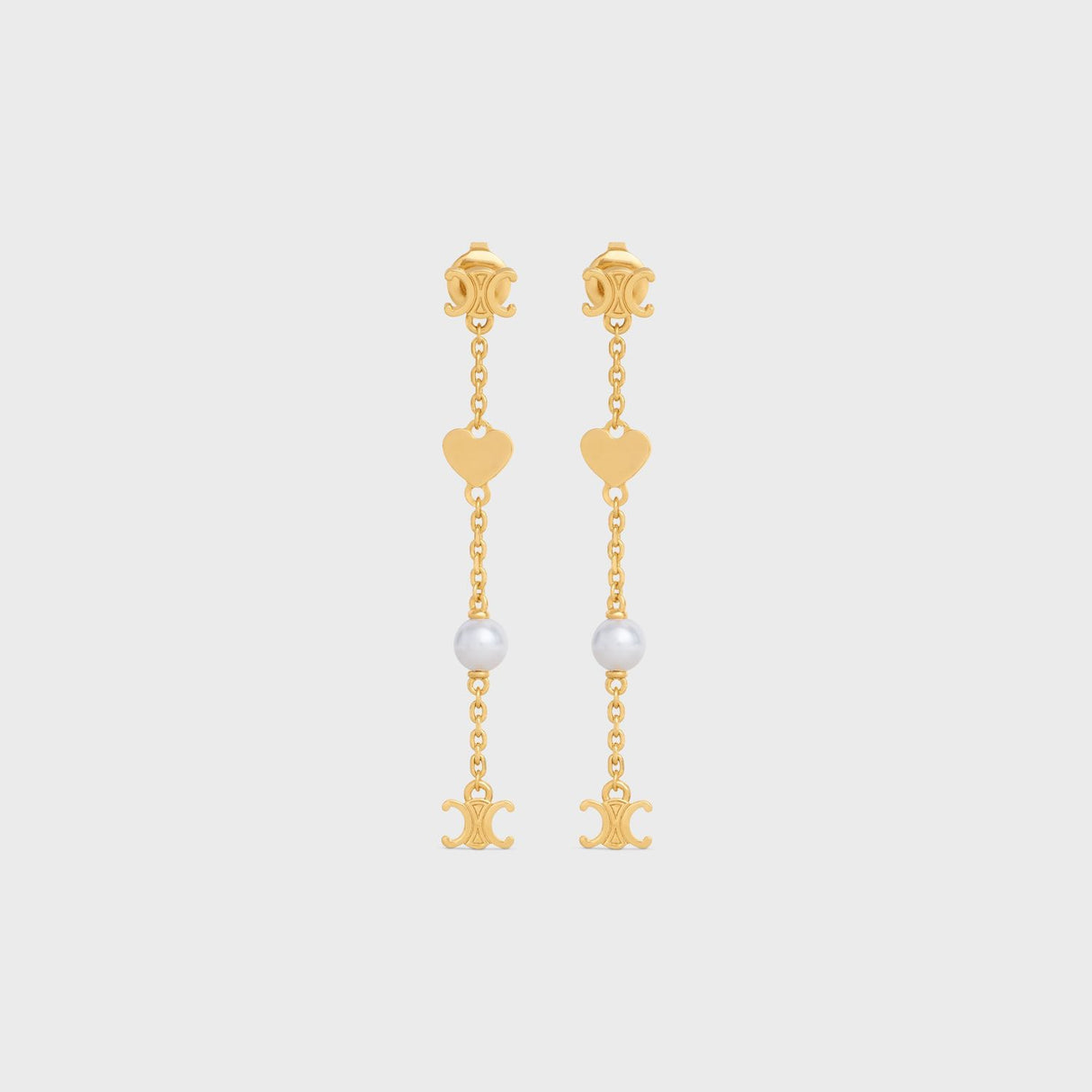 CELINE Mini Heart Charms Earrings