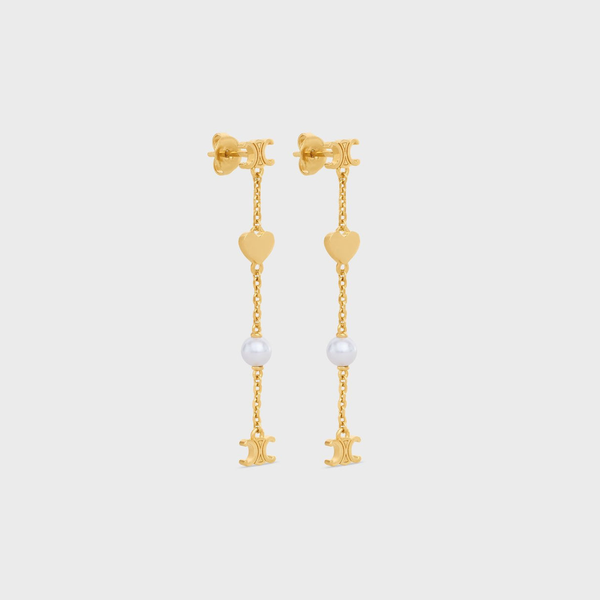 CELINE Mini Heart Charms Earrings