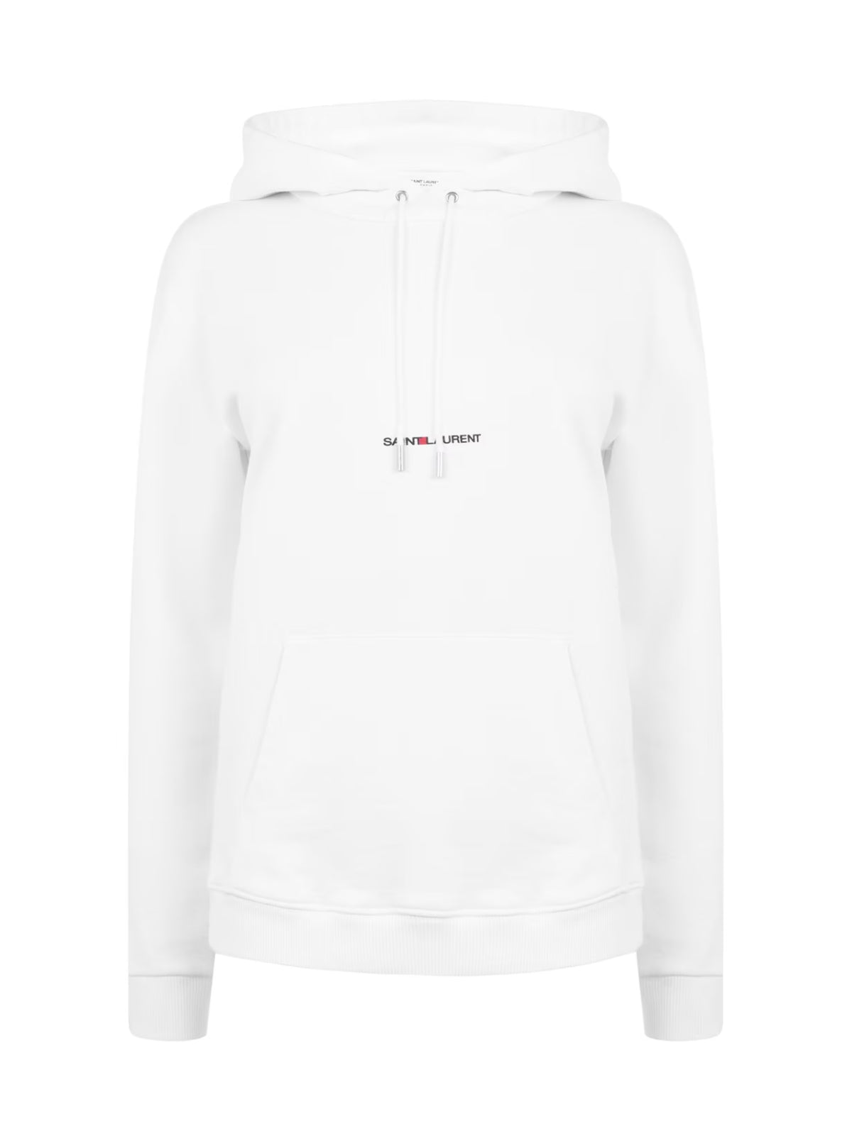 SAINT LAURENT Logo Hoodie for Women - Classic White Sweatshirt