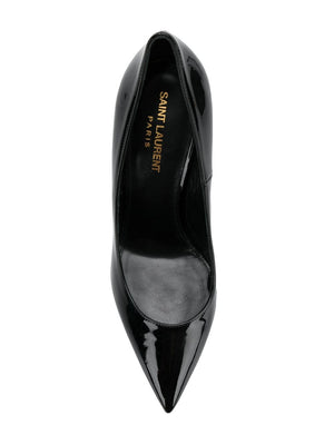 SAINT LAURENT Patent Leather Pumps with Monogram Heel