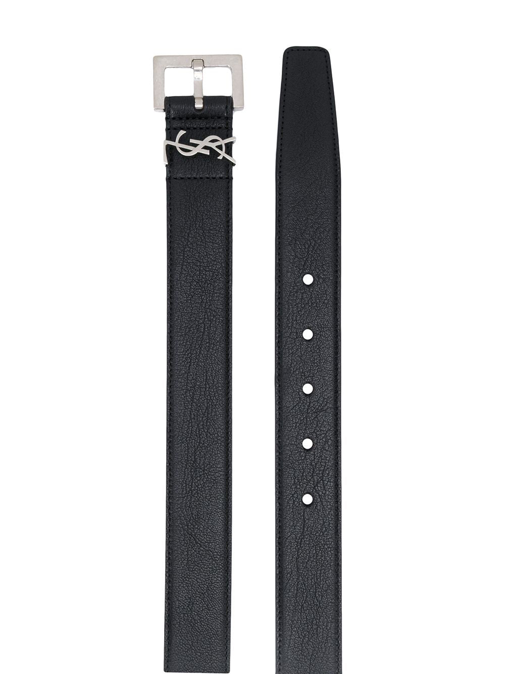 SAINT LAURENT PARIS Lambskin Belt with Square Buckle - 3 cm Height