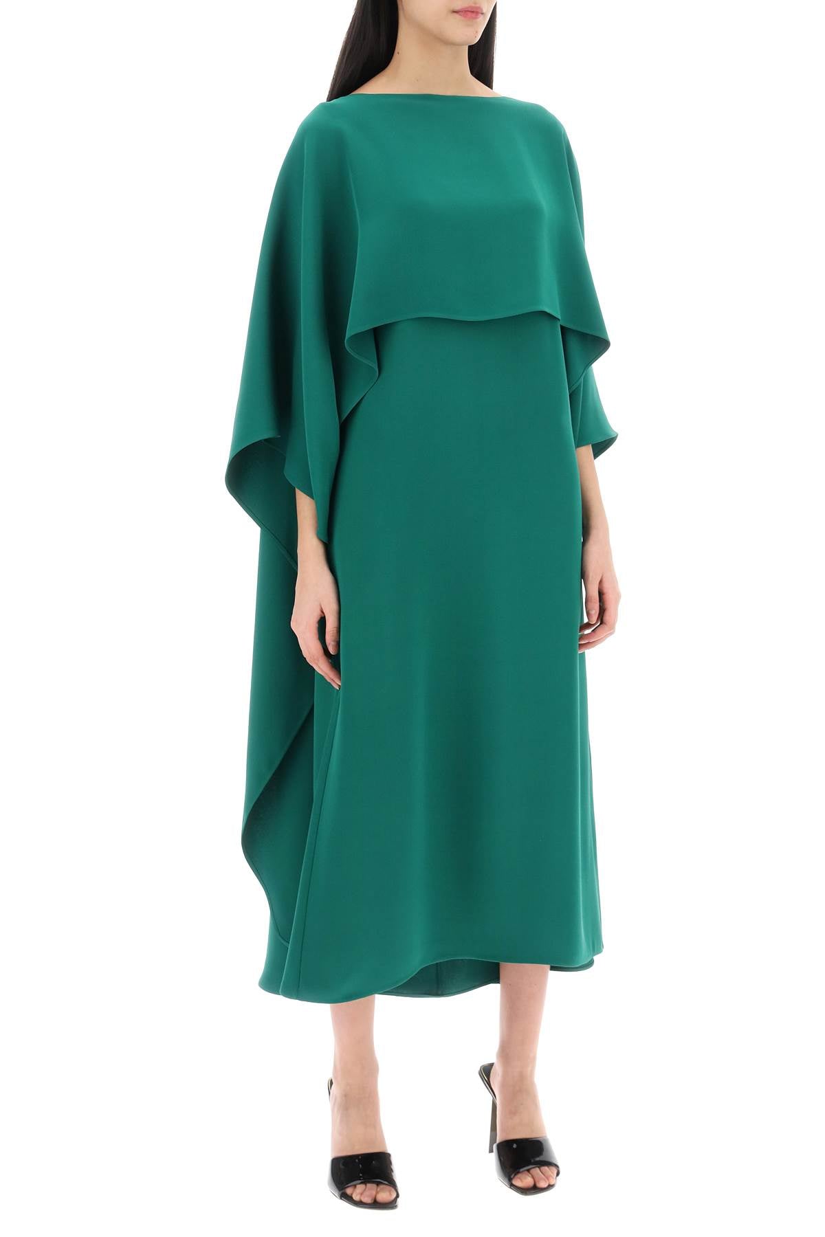 VALENTINO GARAVANI Cady Couture Cape Midi Dress