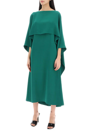 VALENTINO GARAVANI Cady Couture Cape Midi Dress